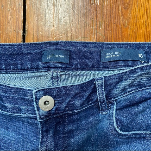 J. Jill Denim Women's Blue Jeans Size 20 High Rise Straight Leg Raw Hem Stretch - Picture 5 of 14